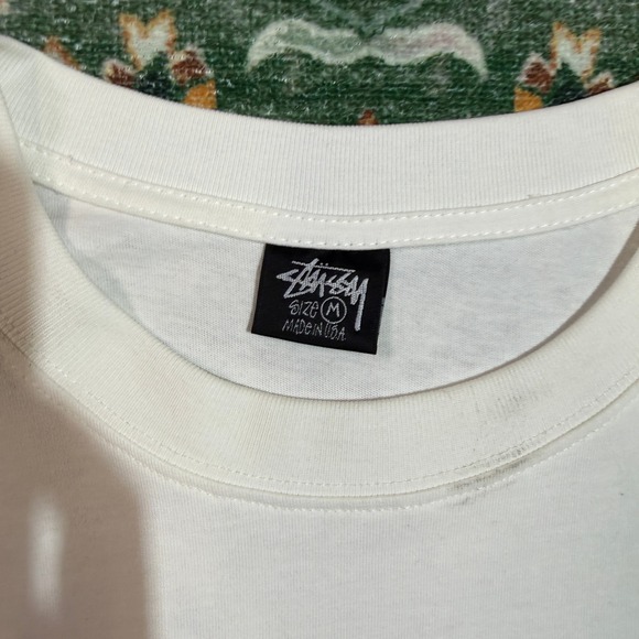 Stussy Cactus Heart Logo T Shirt Mens Size Medium White Made in USA - Picture 2 of 4